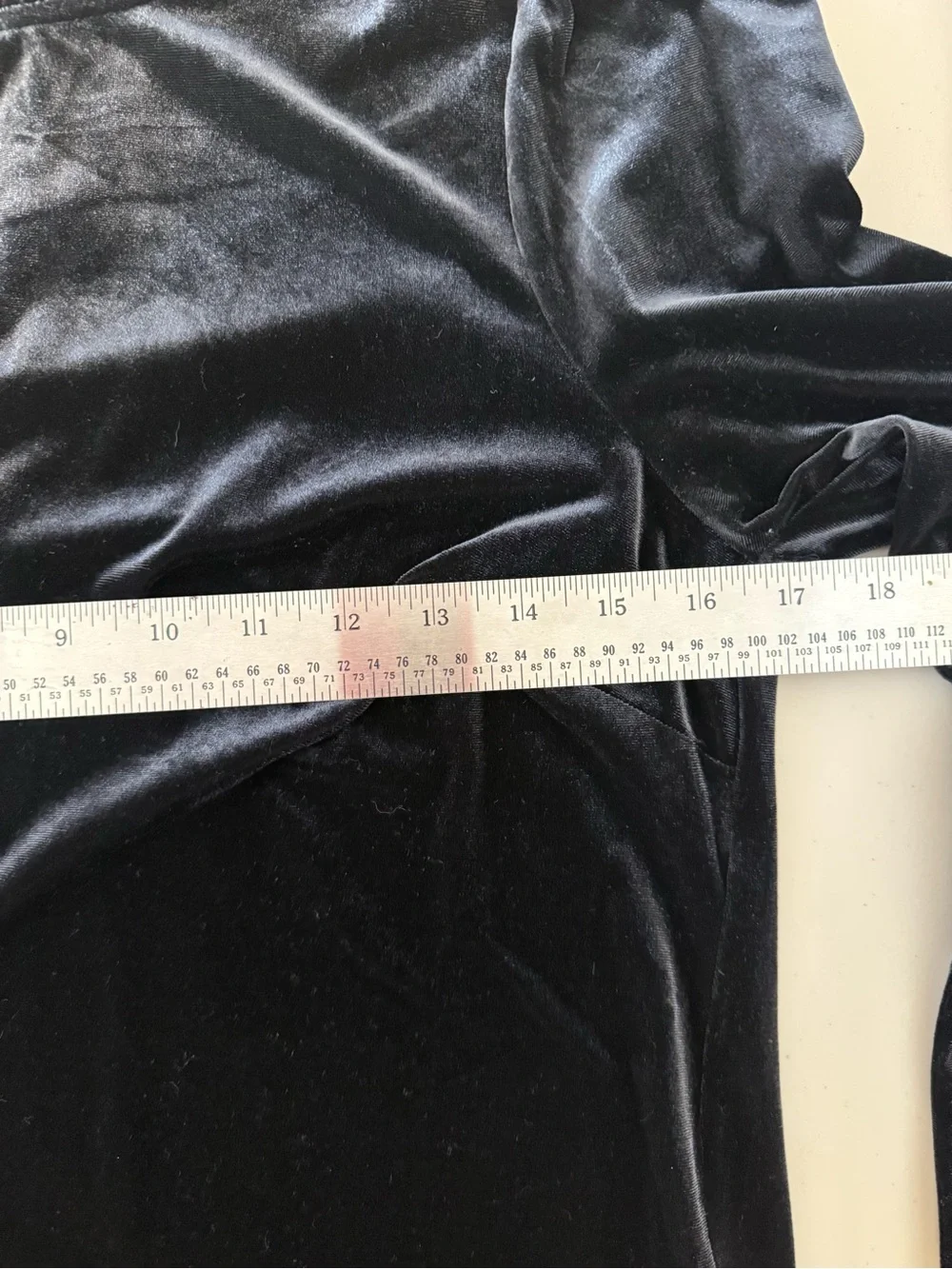 Boden Velvet Frill Trim Long Sleeve Top Black Women’s Size 8